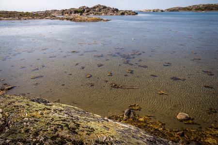 awesome swedish archipelago with lot of pretty little islandsの写真素材
