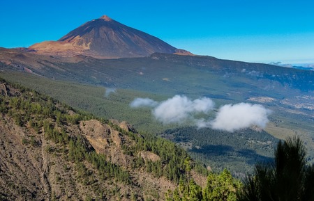Nice view at the Pico del Teide with a clear blue sky - Tenerife, Canary Islandsの写真素材
