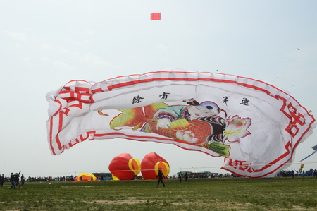 Chinese designed kite at Kite Flying Festivalのeditorial素材