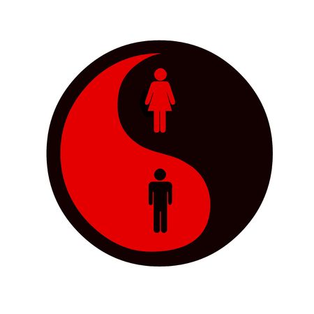 ying and yang symbol on equality of genderの写真素材