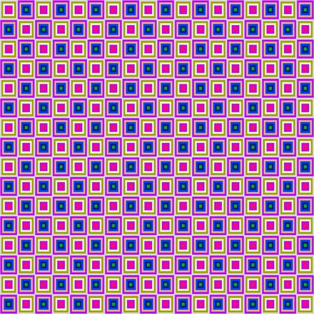 seamless texture of simple cubes in pink, blue and yellow