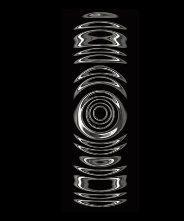 abstracted silver stud or pillar on black backgroundの写真素材