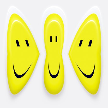 three smiley symbols talking to eachother in intimityの写真素材