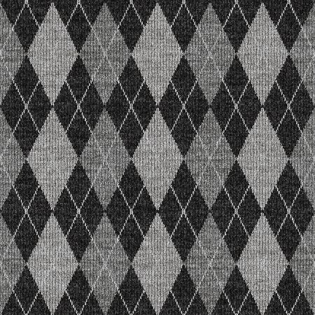 seamless texture of knitted wool gingham squares in grey 