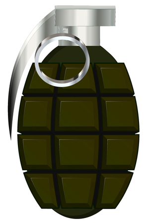 hand grenade vector illustration isolated on white backgroundの写真素材
