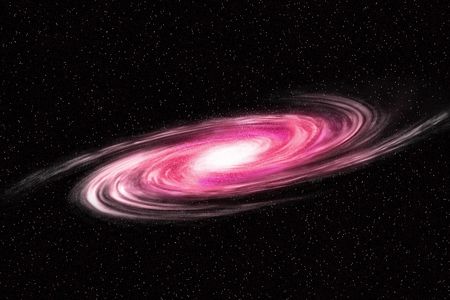 Image of spiral galaxy. Spiral galaxy in deep space with star field background. Computer generated abstract background.の写真素材