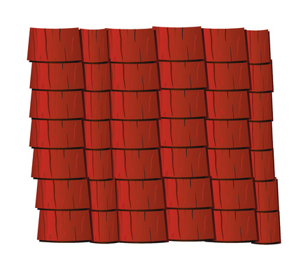 Vector texture illustration of red clay roof tiles, slate.のイラスト素材