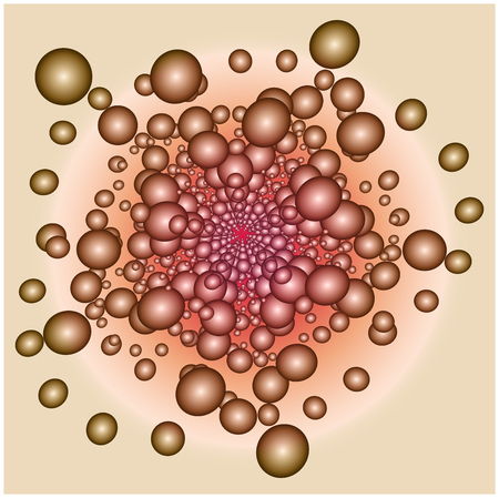 Vector illustration of abstract dot background, Bubble Spiral, dotted tunnel twirlのイラスト素材