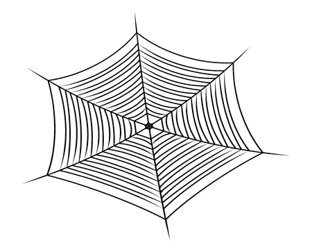 Halloween spider web, cobweb symbol, icon.のイラスト素材