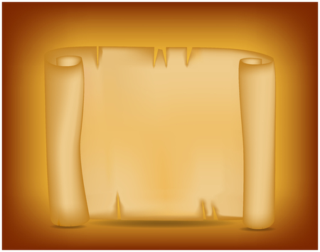 Banner, card with empty paper scroll on colorful background. のイラスト素材