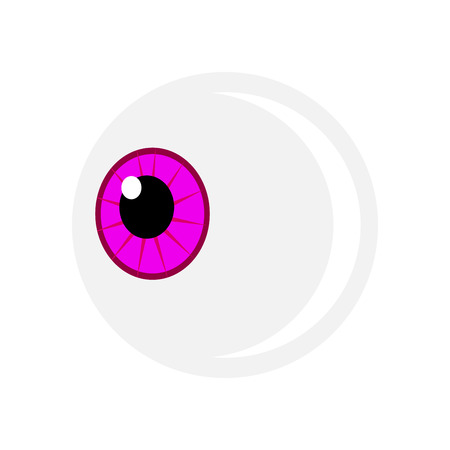 Halloween eyeball vector symbol. Purple pupil eye illustration isolated on white background.のイラスト素材