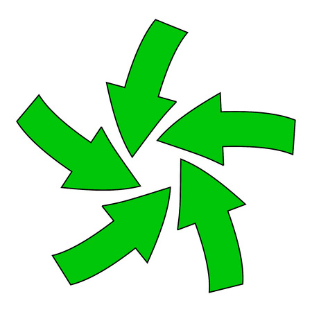 Recycle green Arrow symbol, icon business ecology concept. Vector illustration isolated on white background.のイラスト素材
