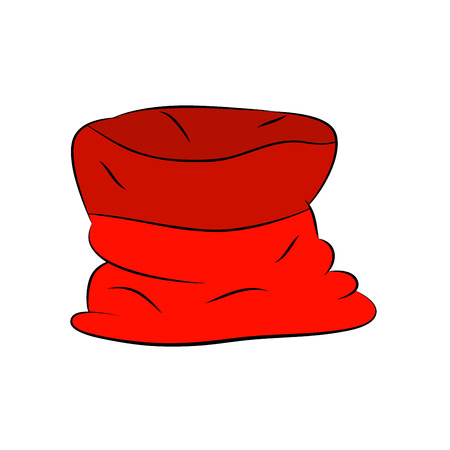 Santa bag, Christmas empty sack icon, symbol, design. Winter vector illustration isolated on white background.のイラスト素材