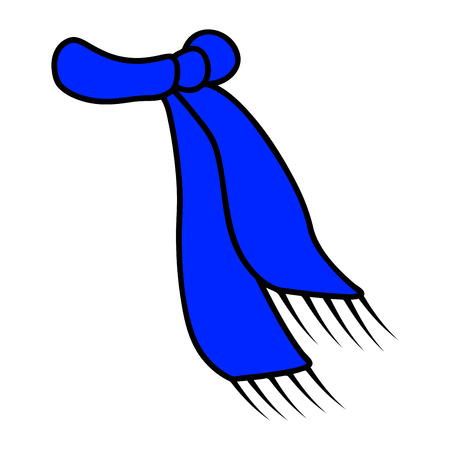 blue scarf icon, winter wool symbol, design. vector illustration isolated on white background.のイラスト素材