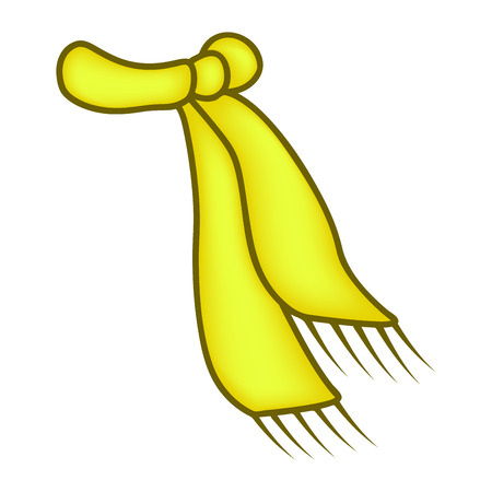yellow scarf icon, winter wool symbol, design. vector illustration isolated on white background.のイラスト素材
