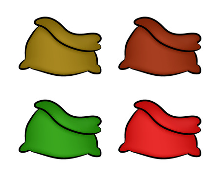 Santa, money bag, Christmas empty sack icon set , symbol, design. Winter vector illustration isolated on white background.のイラスト素材