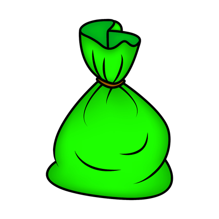 Santa money bag, Christmas empty sack icon, symbol, design. Winter vector illustration isolated on white background.のイラスト素材