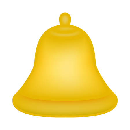 Christmas bell, cartoon design for card, icon, symbol. Winter vector illustration isolated on white background.のイラスト素材