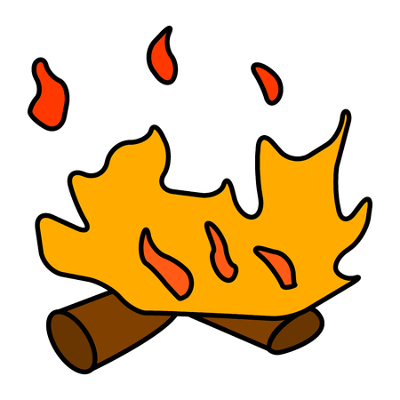 Fire symbol, icon  design. Vector illustration isolated on white background.のイラスト素材