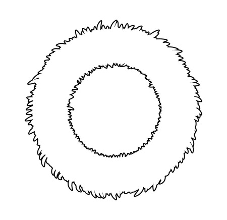 Christmas wreath silhouette vector symbol, icon  design. illustration isolated on white background.のイラスト素材