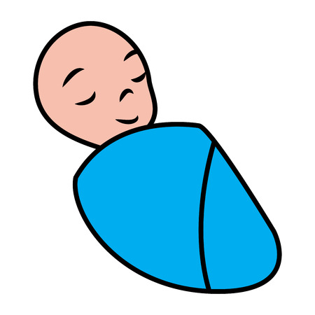 Newborn baby vector illustration design isolated on white background.のイラスト素材