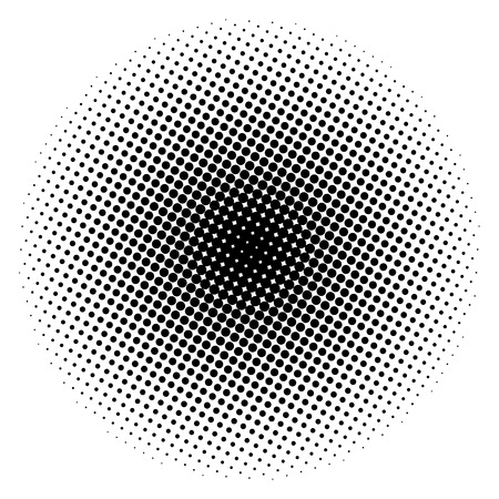 halftone circle vector logo symbol, icon, design. abstract dotted globe illustration isolated on white background.のイラスト素材
