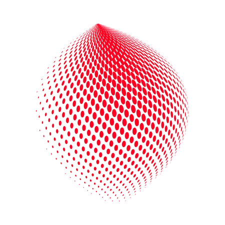 halftone shape vector logo symbol, icon, design. abstract dotted globe illustration isolated on white background.のイラスト素材