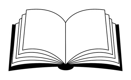 Open book vector clipart silhouette, symbol, icon  design. Illustration isolated on white background.のイラスト素材