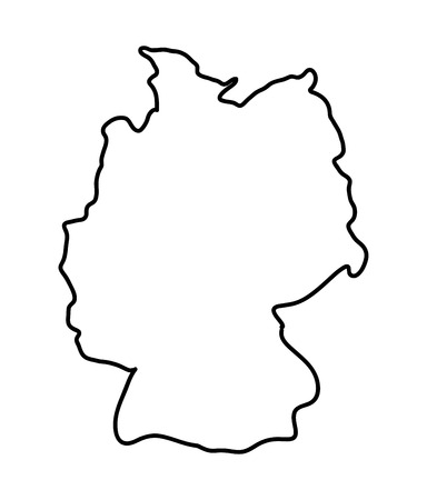 Germany map vector symbol icon  design. silhouette illustration isolated on white background.のイラスト素材