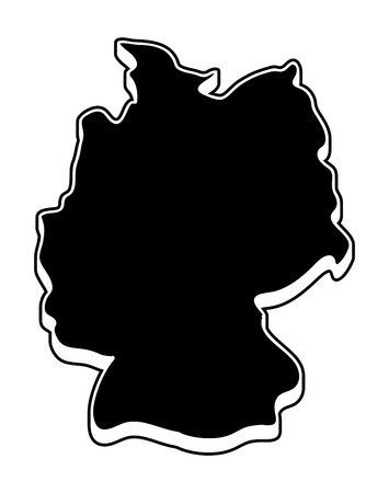 Germany map vector symbol icon  design. silhouette illustration isolated on white background.のイラスト素材