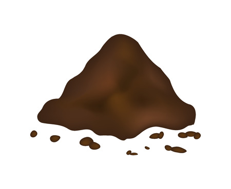 Pile of ground, heap of soil - vector illustration isolated on white background.のイラスト素材