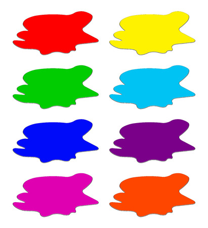 Paint puddle, drop, blots, stain, plash. Vector illustration isolated on white background.のイラスト素材