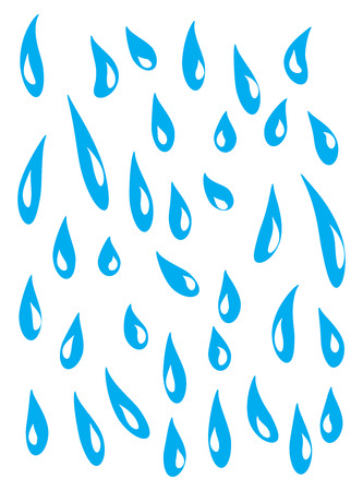 blue rain, tears falling down  vector symbol icon design. Beautiful illustration set isolated on white backgroundのイラスト素材