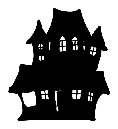 halloween creepy scary hounted house, vector symbol icon design. Beautiful illustration isolated on white backgroundのイラスト素材