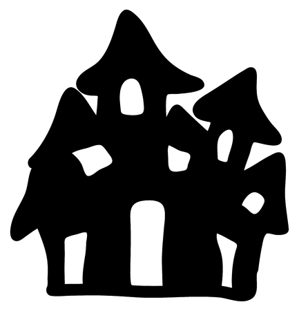 halloween creepy scary hounted house, vector symbol icon design. Beautiful illustration isolated on white backgroundのイラスト素材