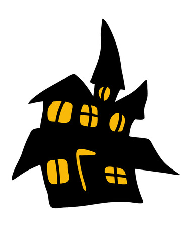 halloween creepy scary hounted house, vector symbol icon design. Beautiful illustration isolated on white backgroundのイラスト素材