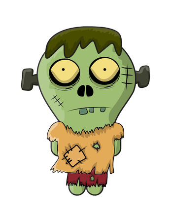 cute zombie, halloween frankenstein vector symbol icon design. Beautiful illustration isolated on white backgroundのイラスト素材