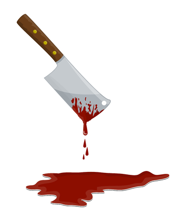 kitchen butcher chopper  with blood vector symbol icon design.のイラスト素材