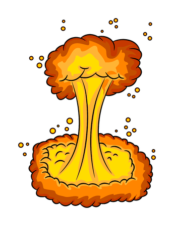 mushroom cloud, nuclear explosion,  vector symbol icon design. Beautiful illustration isolated on white backgroundのイラスト素材