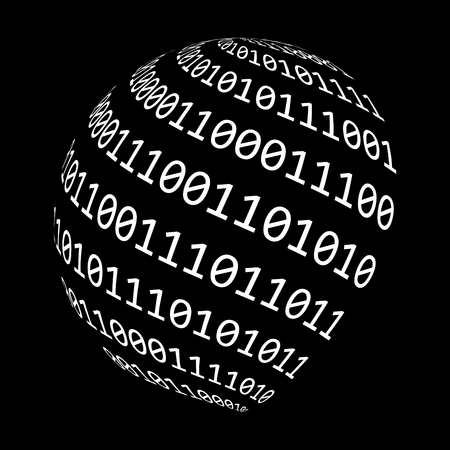 binary code globe vector symbol icon design. Beautiful illustration isolated on white backgroundのイラスト素材