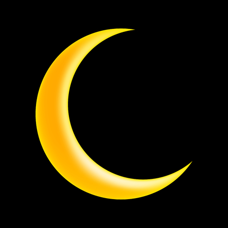crescent moon vector symbol icon design. Beautiful illustration isolated on black backgroundのイラスト素材