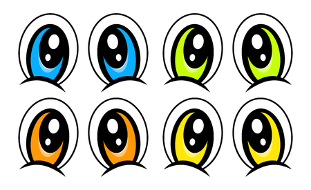 cartoon eyes set vector symbol icon design. Beautiful illustration isolated on white backgroundのイラスト素材