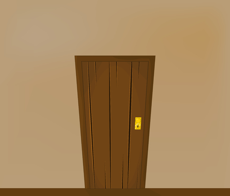 door in corridor beautiful banner wallpaper design illustrationのイラスト素材