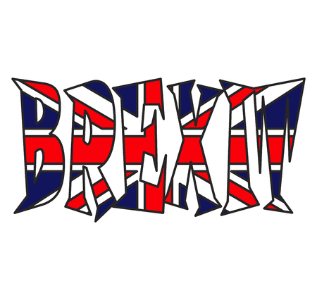 brexit text uk flag vector symbol icon design. Beautiful illustration isolated on white backgroundのイラスト素材