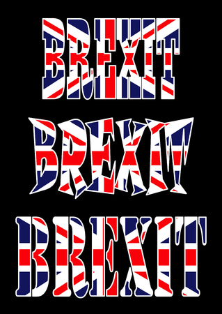 brexit text uk flag vector symbol icon design. Beautiful illustration isolated on dark backgroundのイラスト素材