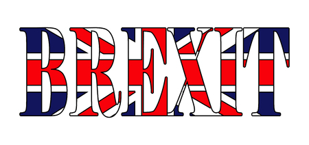 brexit text uk flag vector symbol icon design. Beautiful illustration isolated on white backgroundのイラスト素材