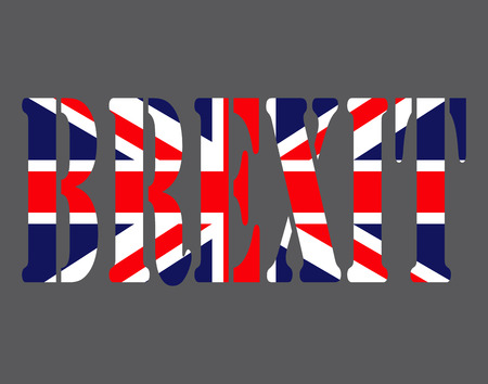 brexit text uk flag vector symbol icon design. Beautiful illustration isolated on grey backgroundのイラスト素材