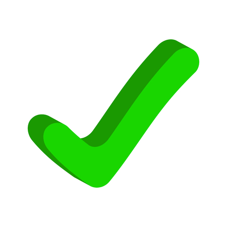 Tick sign, check mark vector symbol icon design. Beautiful illustration isolated on white backgroundのイラスト素材