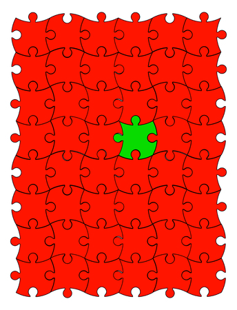 puzzle jigsaw one different concept vector symbol icon design. Beautiful illustration isolated on white backgroundのイラスト素材