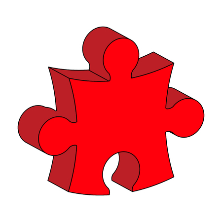 red puzzle  3d vector symbol icon design. Beautiful illustration isolated on white backgroundのイラスト素材